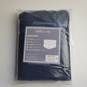 New Twin Size Swift Home Basics Pleated Microfiber 14-inch Drop Bed Skirt 39x75